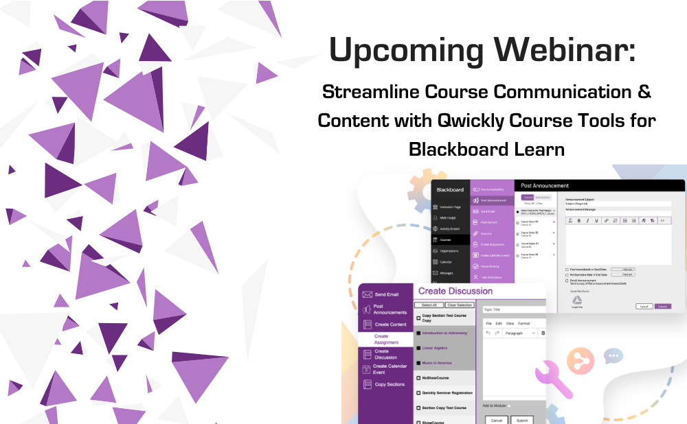 Streamline Course Communication & Content with Qwickly Course Tools for Blackboard Learn
